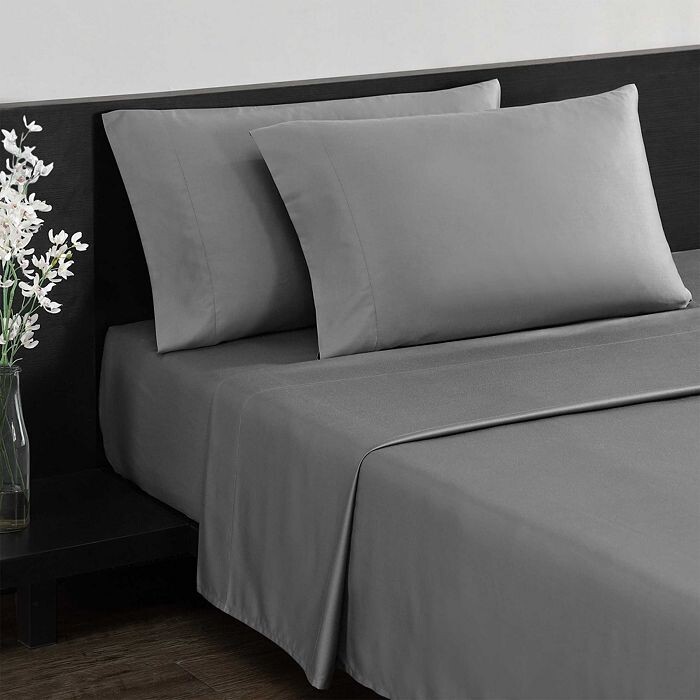 

Комплект простыней Vera Wang Solid T800 из сатина CVC, King, серый