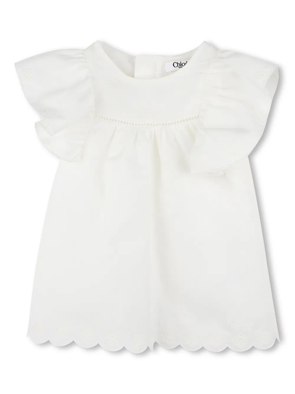

Комплект из платья и блумеров Chloé Kids, белый