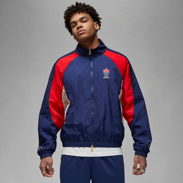 Куртка Air Jordan x Trophy Room USA Woven Track Jacket 'Navy Red', синий — фото 2