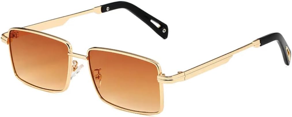 

Ретро-модные солнцезащитные очки для женщин и мужчин, металлические солнцезащитные очки, классический винтаж, защита от УФ-излучения UV400, для активного отдыха SZVVBKK, Gold Tea