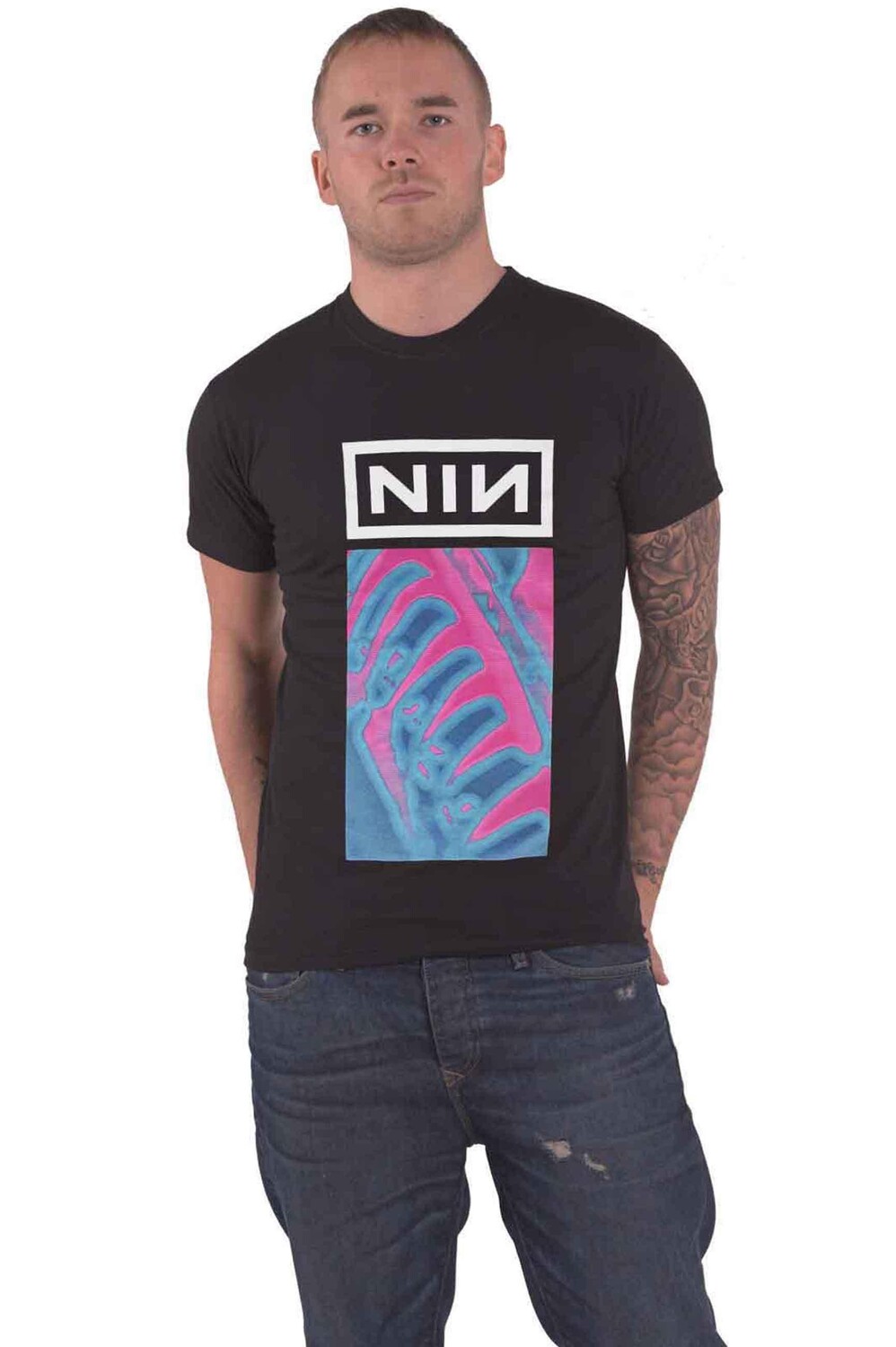 

Неоновая футболка Pretty Hate Machine Nine Inch Nails, черный