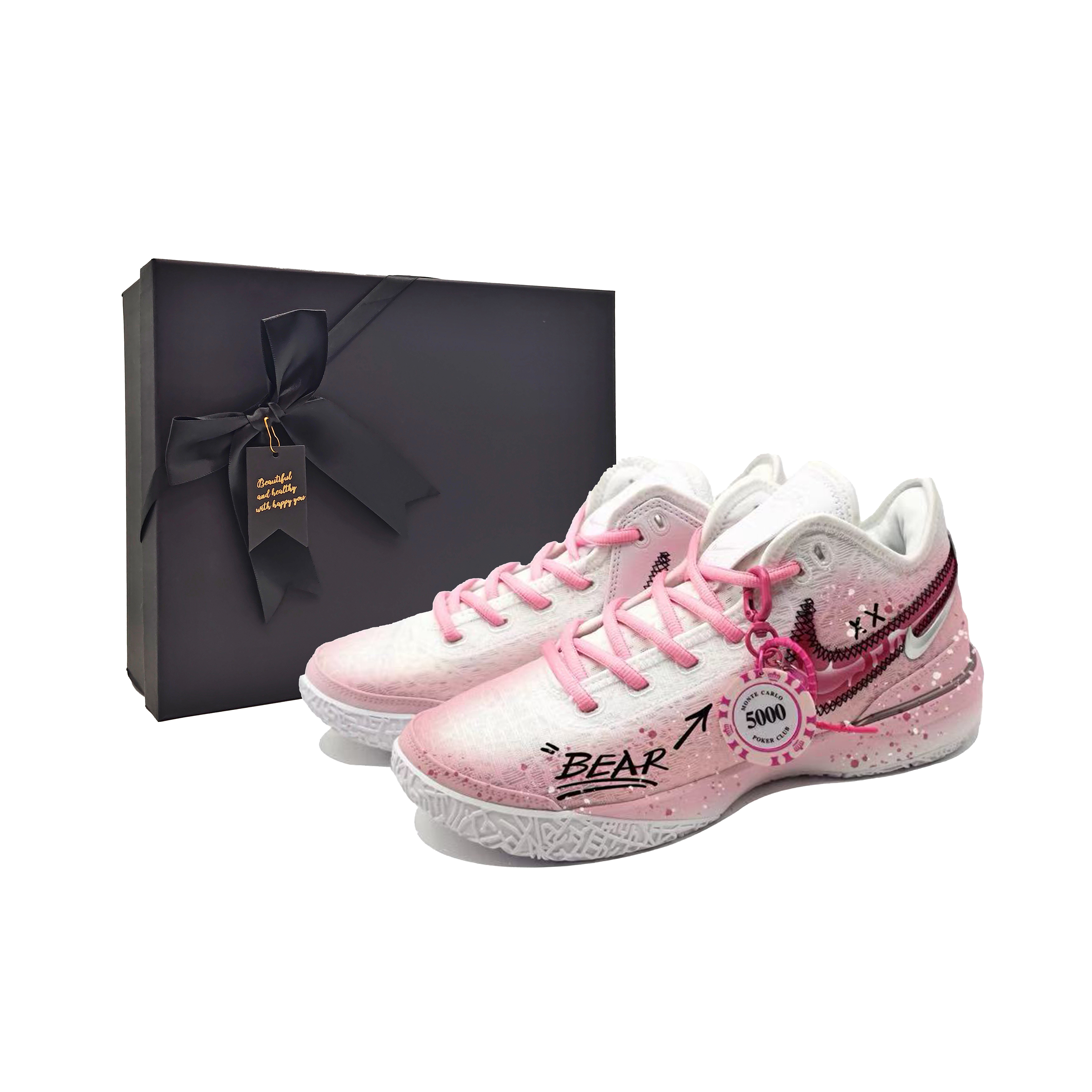 

Nike Баскетбольные кроссовки LeBron NXXT Gen Zoom LeBron NXXT Gen с низким антискользящим покрытием, износостойкие, мужские, розовые