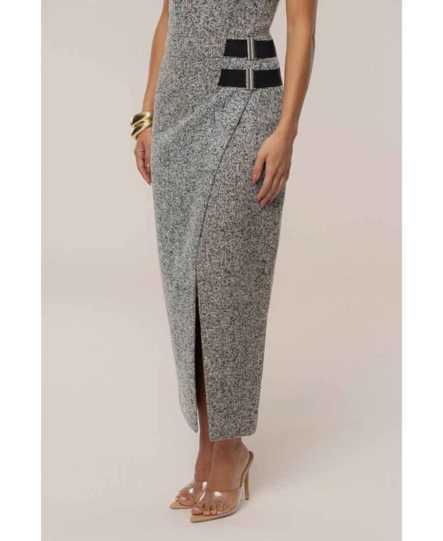 

Женская твидовая юбка Gisele с разрезом JLUXLABEL, Gray