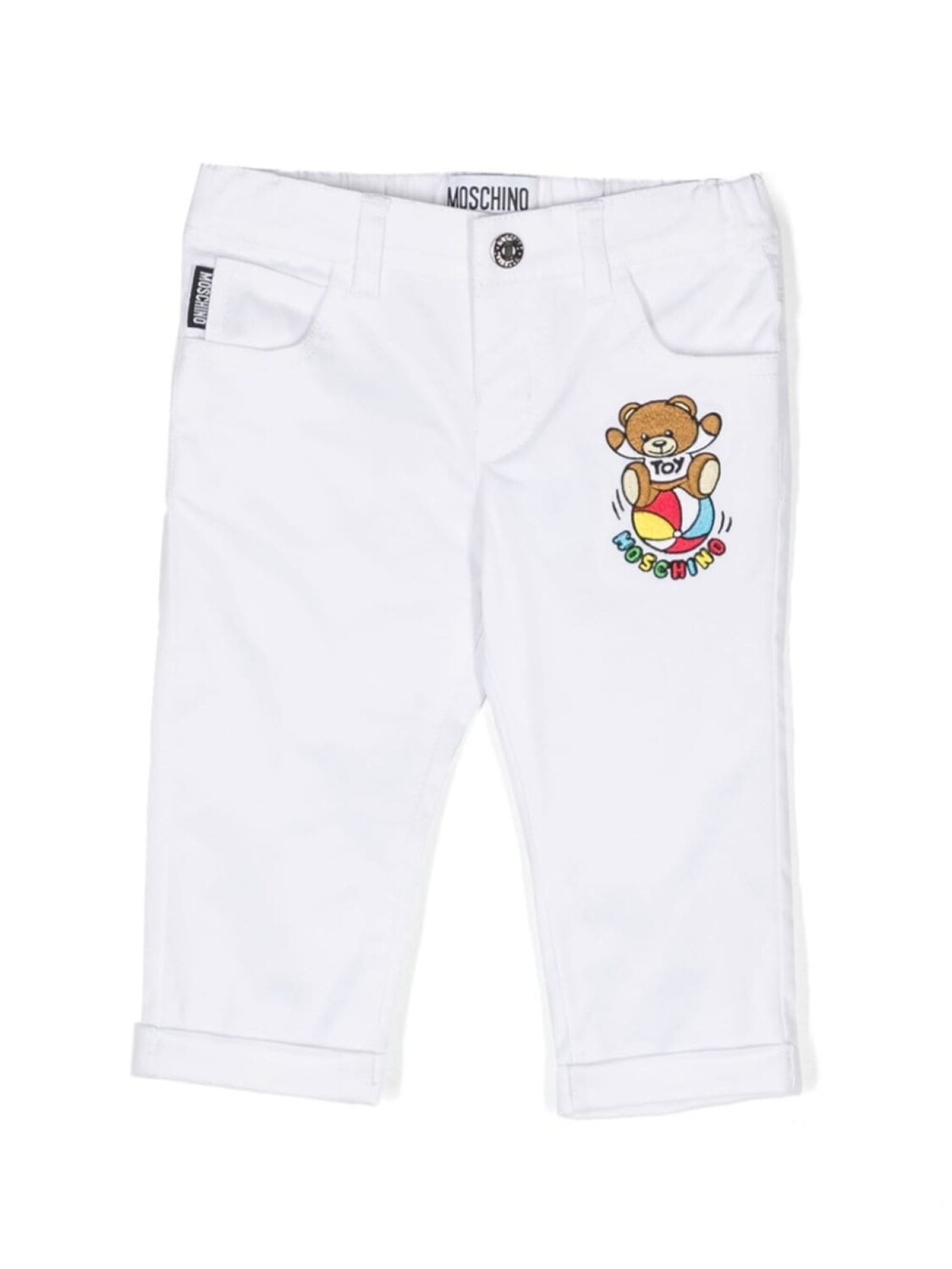 

Moschino Kids брюки с вышивкой Teddy Bear, белый