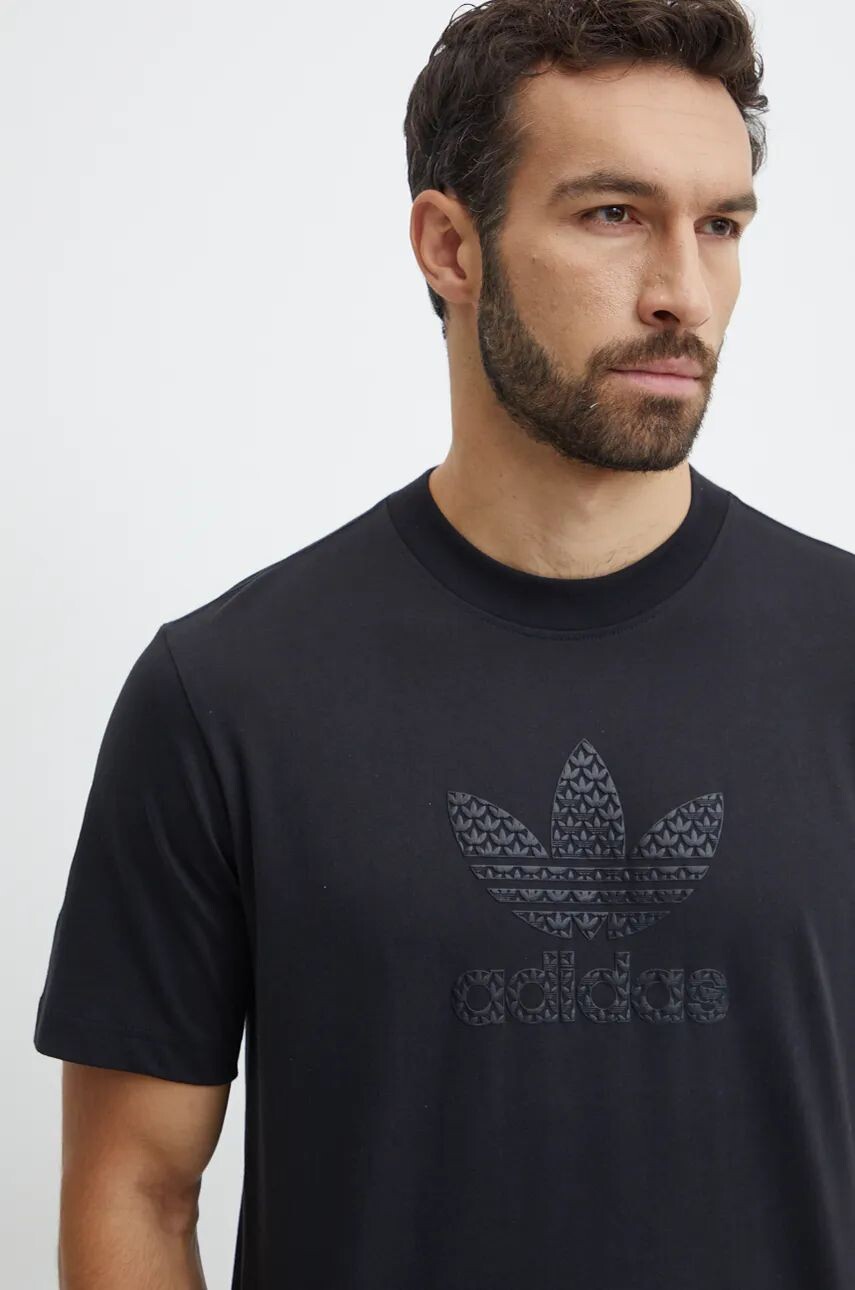 

Хлопковая футболка adidas Originals, черный
