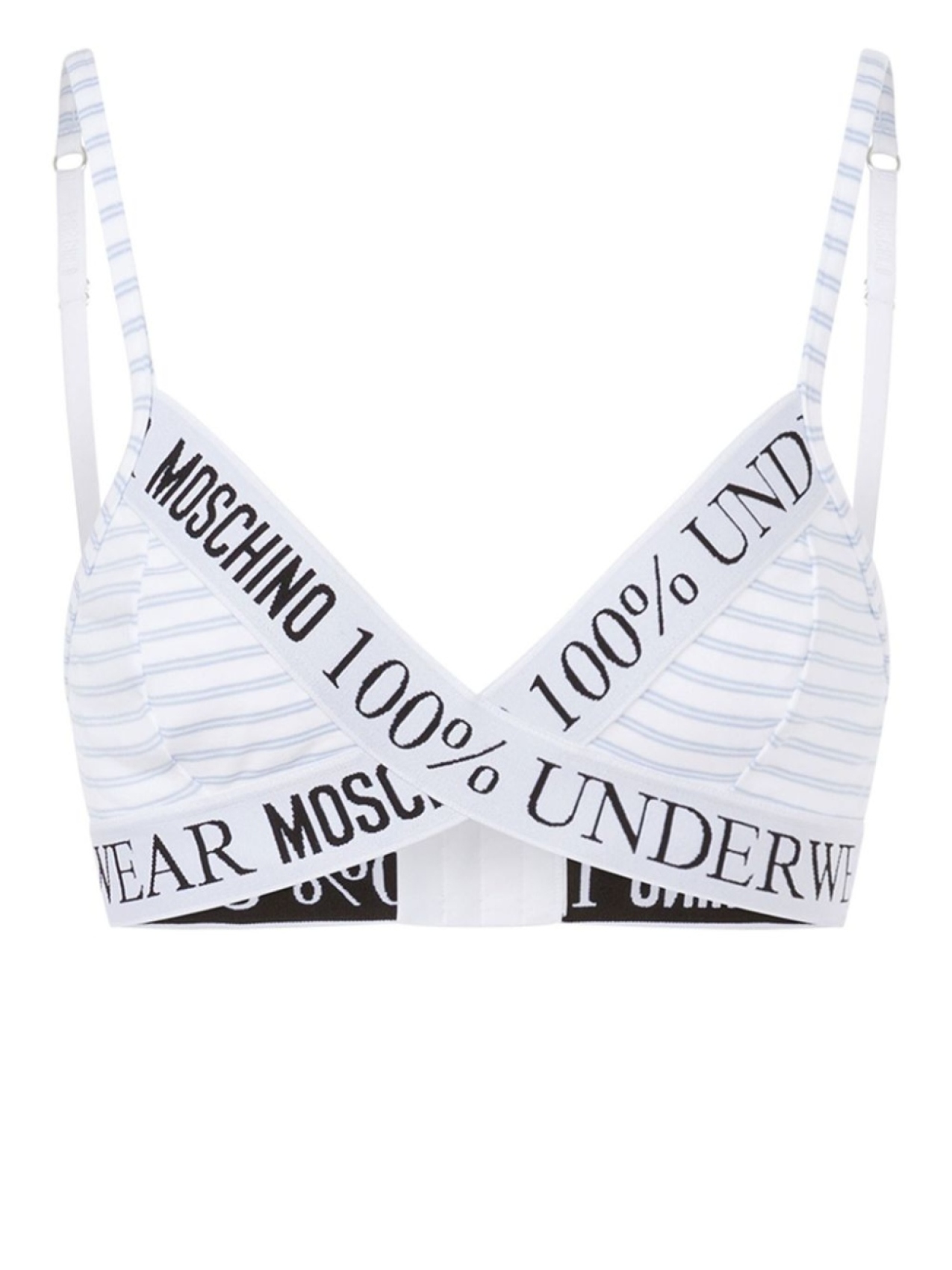 

Moschino полосатый бюстгальтер с треугольными чашками, белый