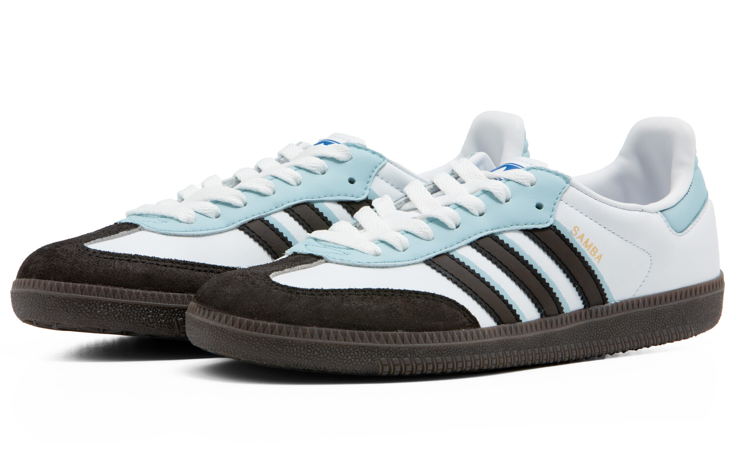 Кроссовки adidas Samba Skateboarding Shoes Unisex Low-top Black/white/blue, белый — фото 2