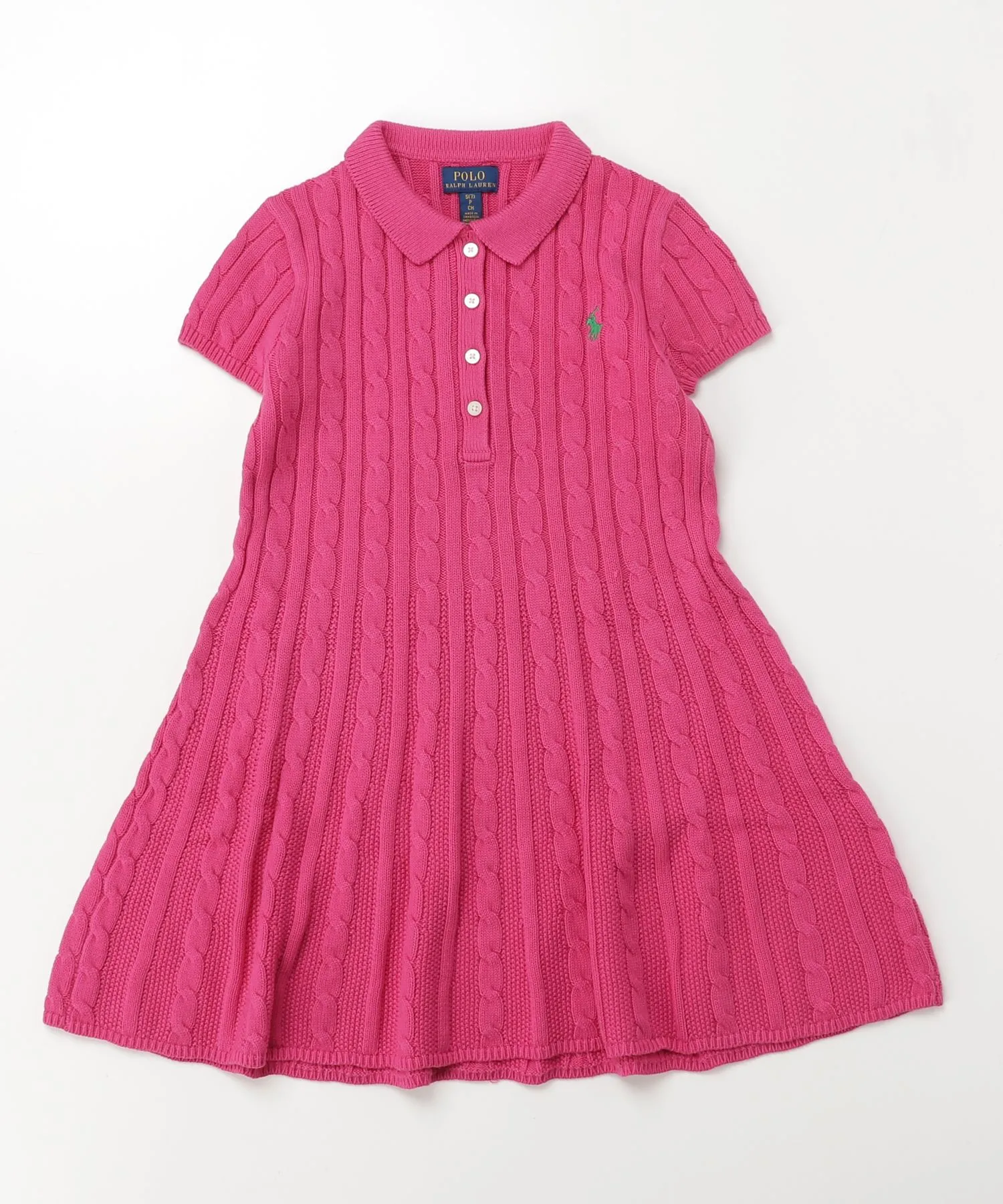Детское платье-свитер A-line из хлопка с вышивкой лошади Polo Ralph Lauren розовое — фото 3