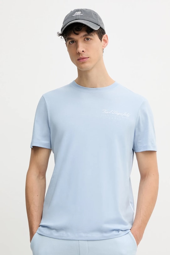 

Хлопковая футболка Karl Lagerfeld, синий