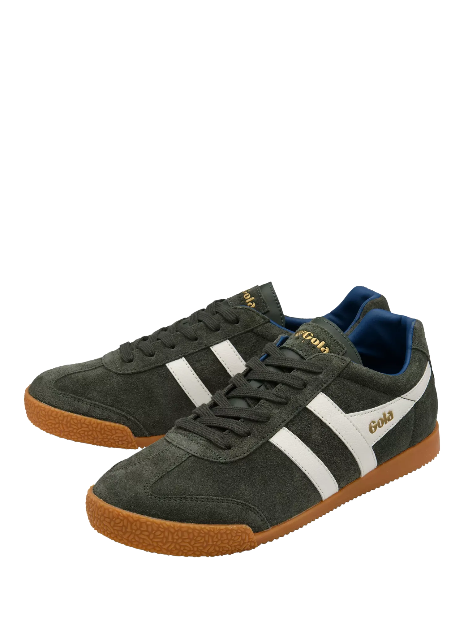 Замшевые кроссовки Harrier на шнуровке Gola, Dark Khaki Off White — фото 3