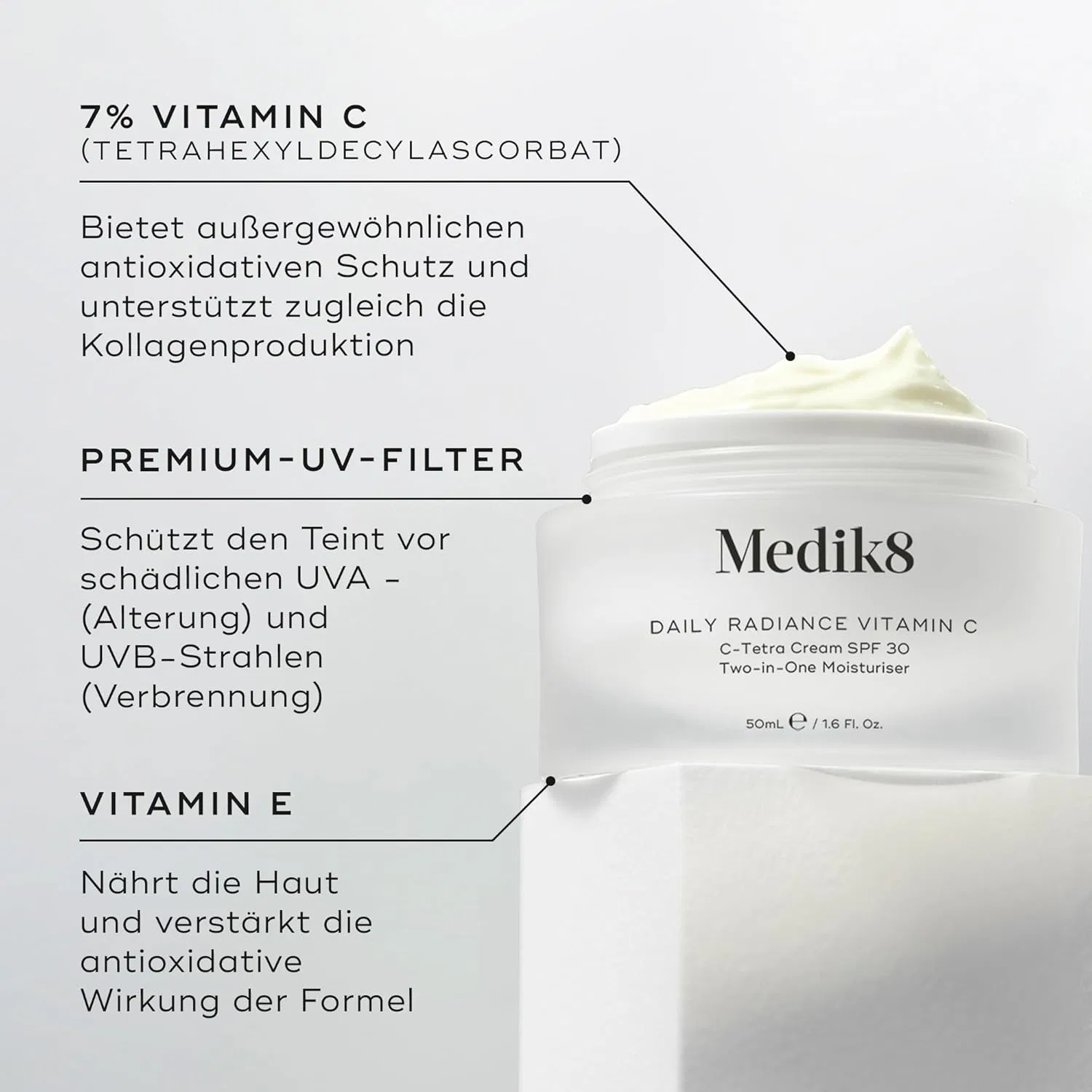 Крем для лица SPF30 MEDIK8 Дневной увлажняющий «Daily Radiance Vitamin C» от — фото 3