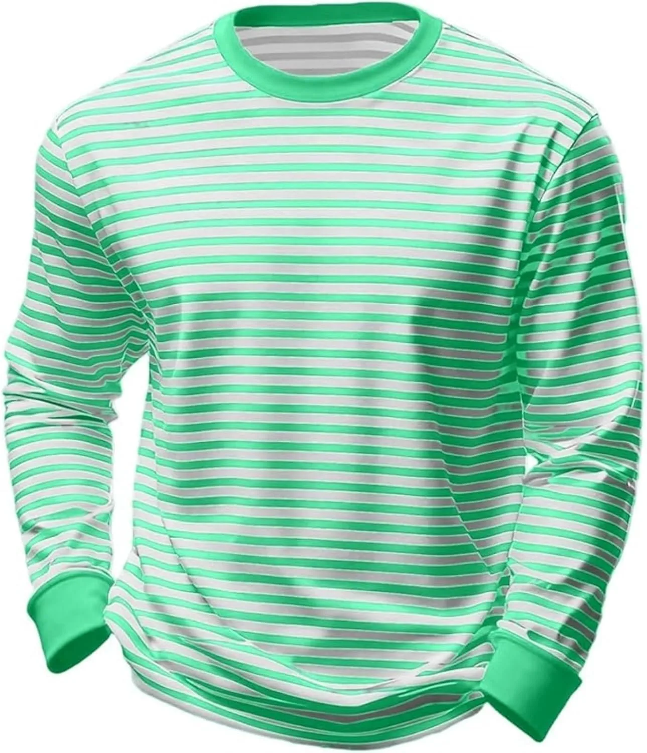 

CRNTCEM Casual Oversized полосатая футболка для мужчин, длинный рукав