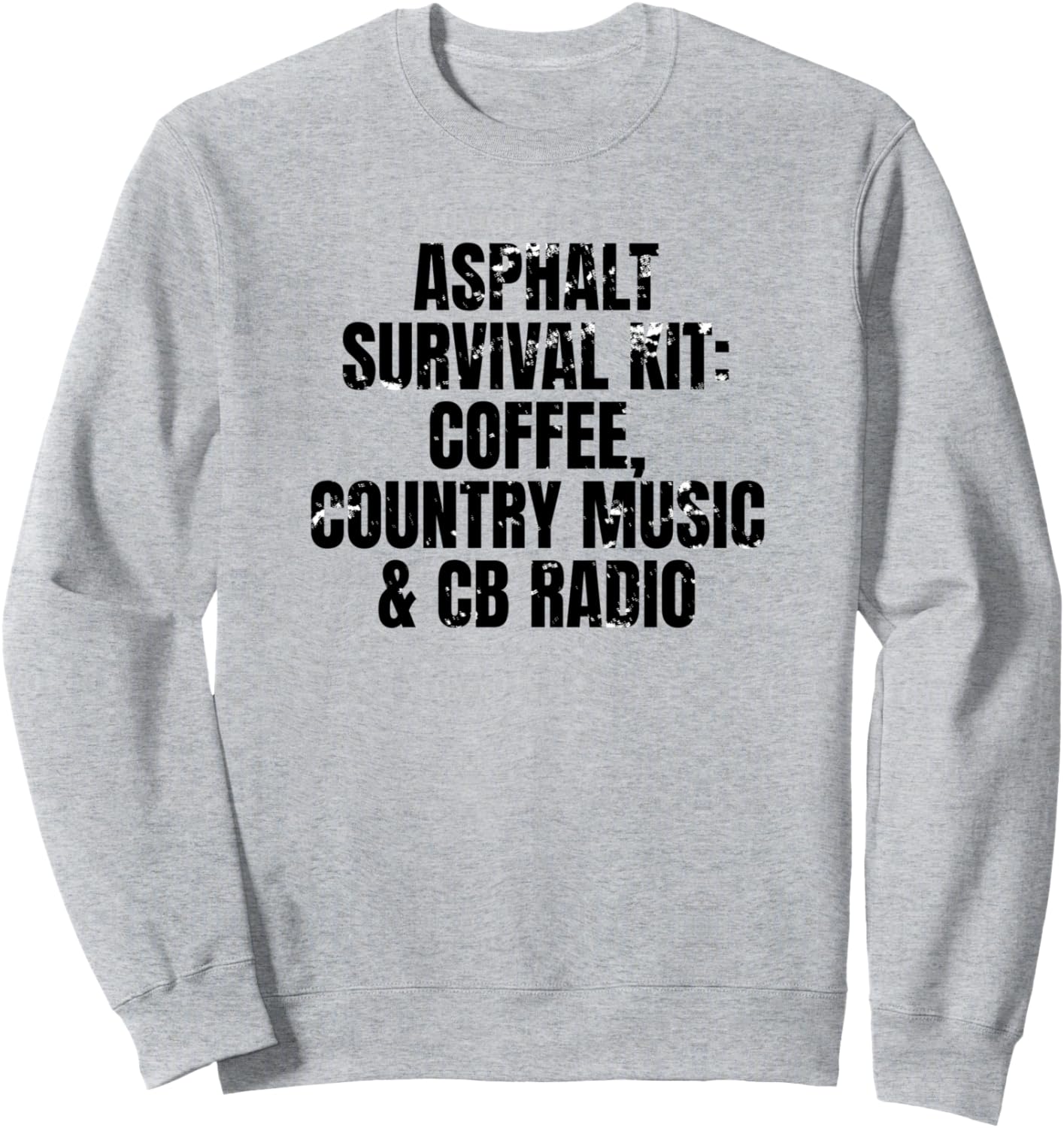

Толстовка с забавным принтом «Выживание на асфальте», «Кофе», «Кантри-музыка», «Следопыт CB-радио», «Забавная толстовка» Four1Nine Truckers Official, серый