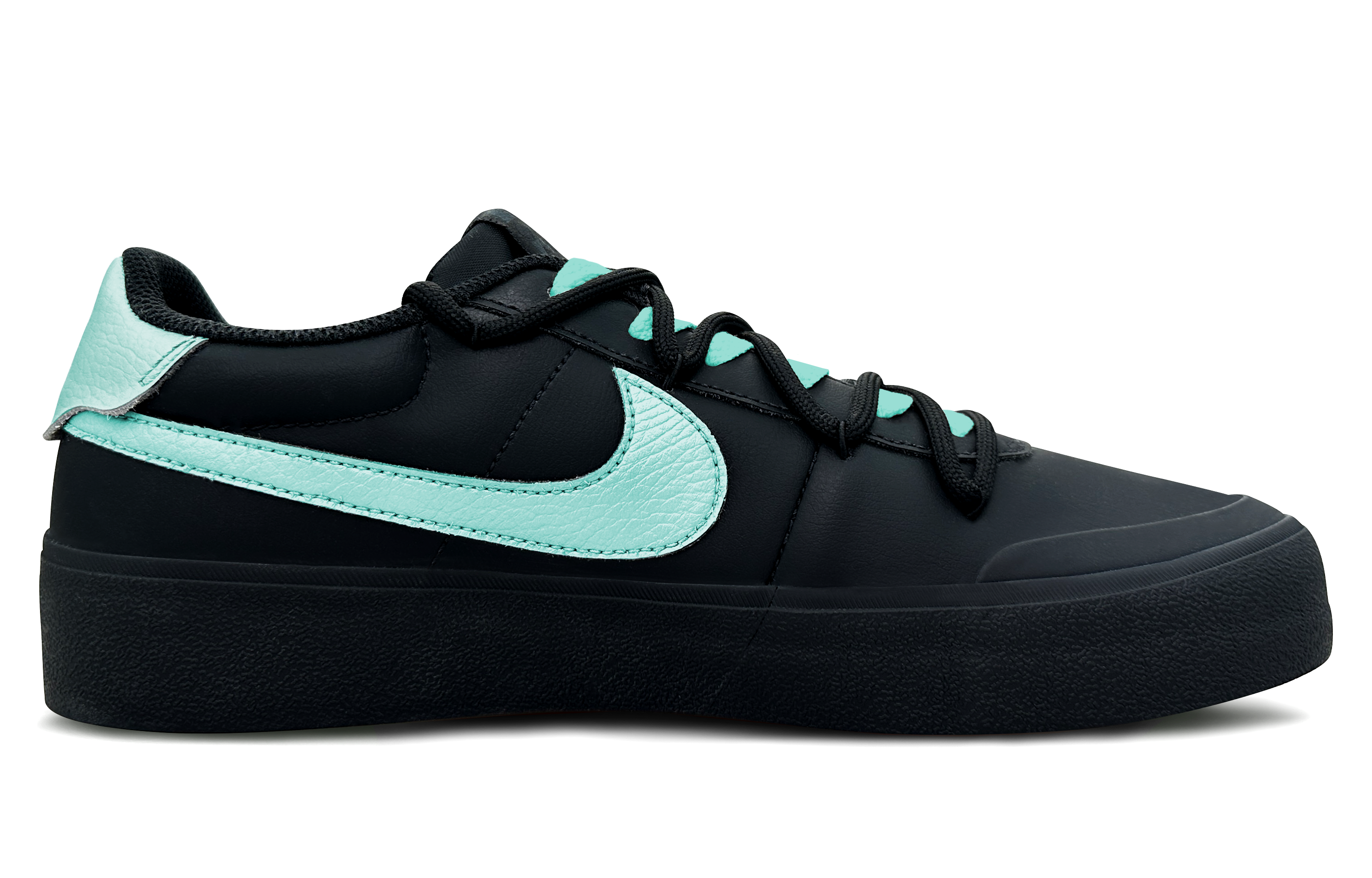 Nike Кроссовки Court Shot Azo Blue, Shimmery Cat Low top Skateboard Shoes для мужчин, синий черный — фото 3