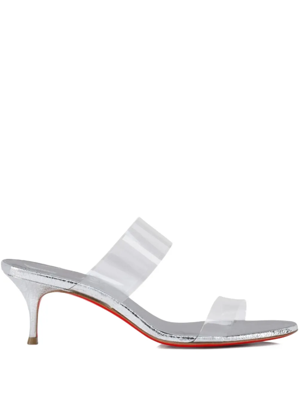 Босоножки с прозрачным ремешком Christian Louboutin, серебяный