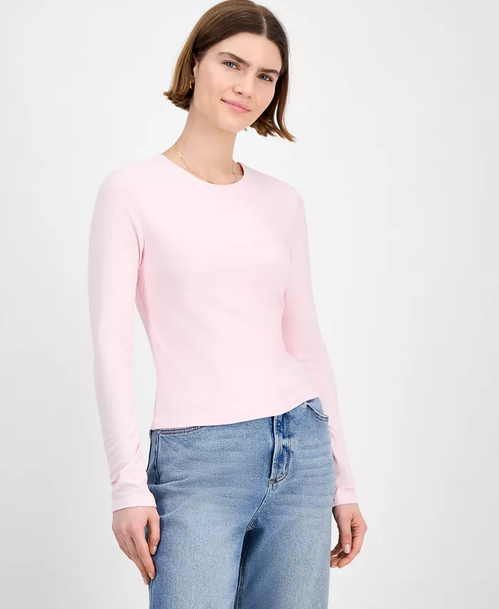 

Топ с круглым вырезом и длинными рукавами для юниоров Hippie Rose, розовый