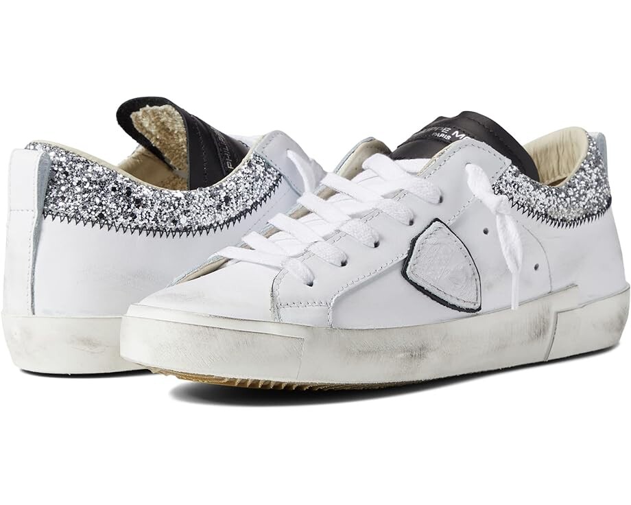 

Кроссовки Philippe Model PRSX Low Sneaker, цвет Collier Glitter/Blanc Argent