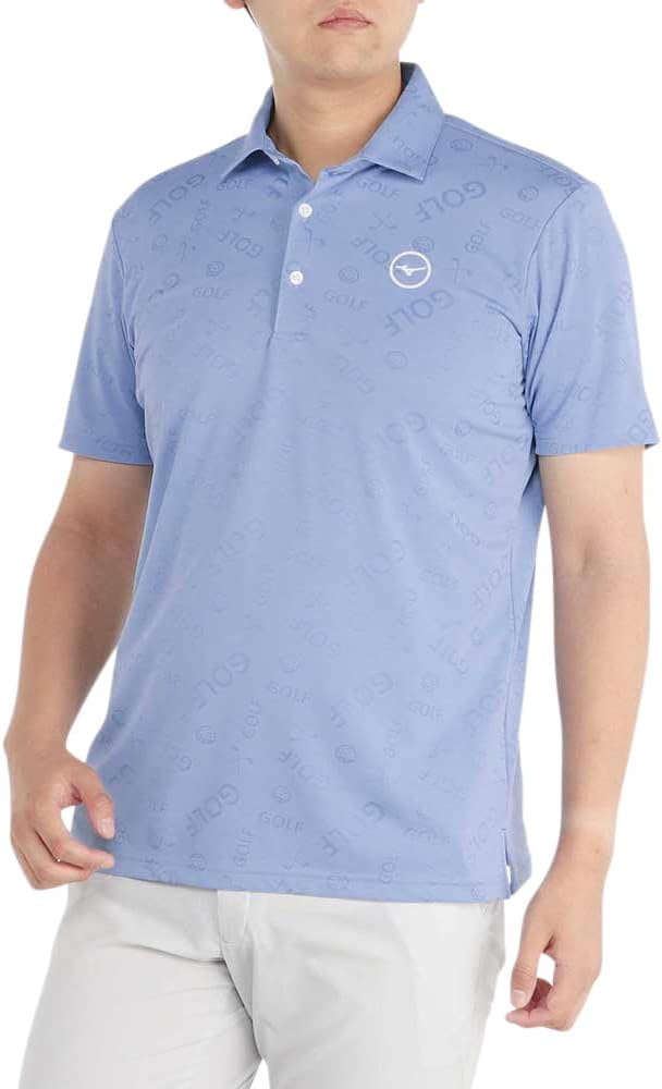 

Мужская поло-рубашка для гольфа Mizuno из жаккардовой эластичной ткани, с коротким рукавом, влагоотводящая, быстросохнущая и обеспечивающая свободу движений (E2MAB018), синий