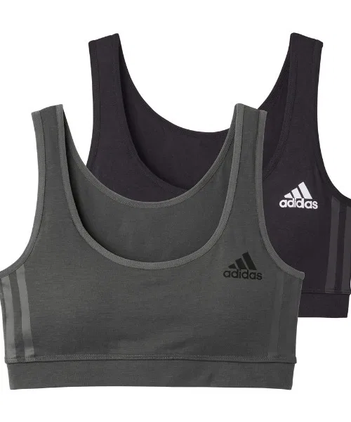 Спортивный бюстгальтер adidas 2 шт., без бретелей, с подкладкой, белый — фото 4