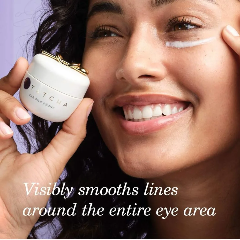 TATCHA The Silk Peony Melting Under Eye Cream | Увлажняющий крем для кожи вокруг глаз, разглаживающий морщины и придающий коже увлажнение | 15 мл / 0,5 унции 1 штука (1 шт.), White — фото 3