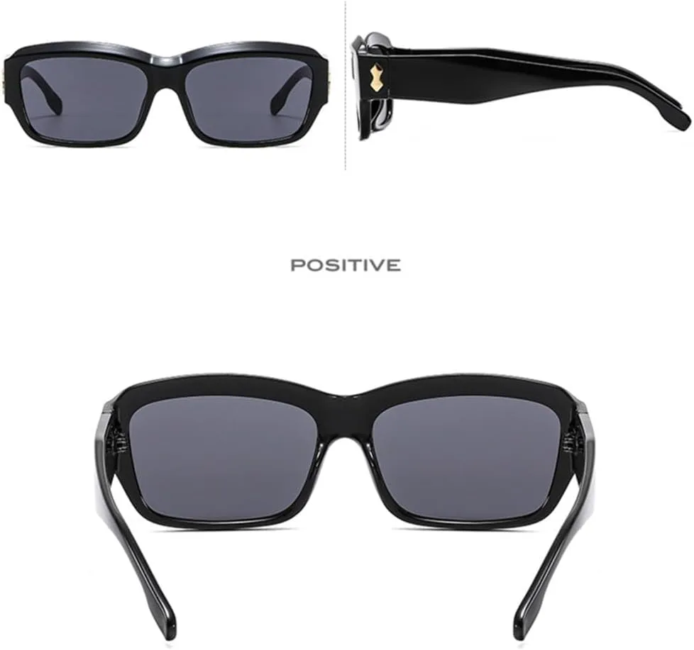 

Маленькие солнцезащитные очки для женщин, дорожные солнцезащитные очки для мужчин, винтажные ретро, ​​UV400, прямоугольные, Lunet Soleil DSDNPTV, Black Green