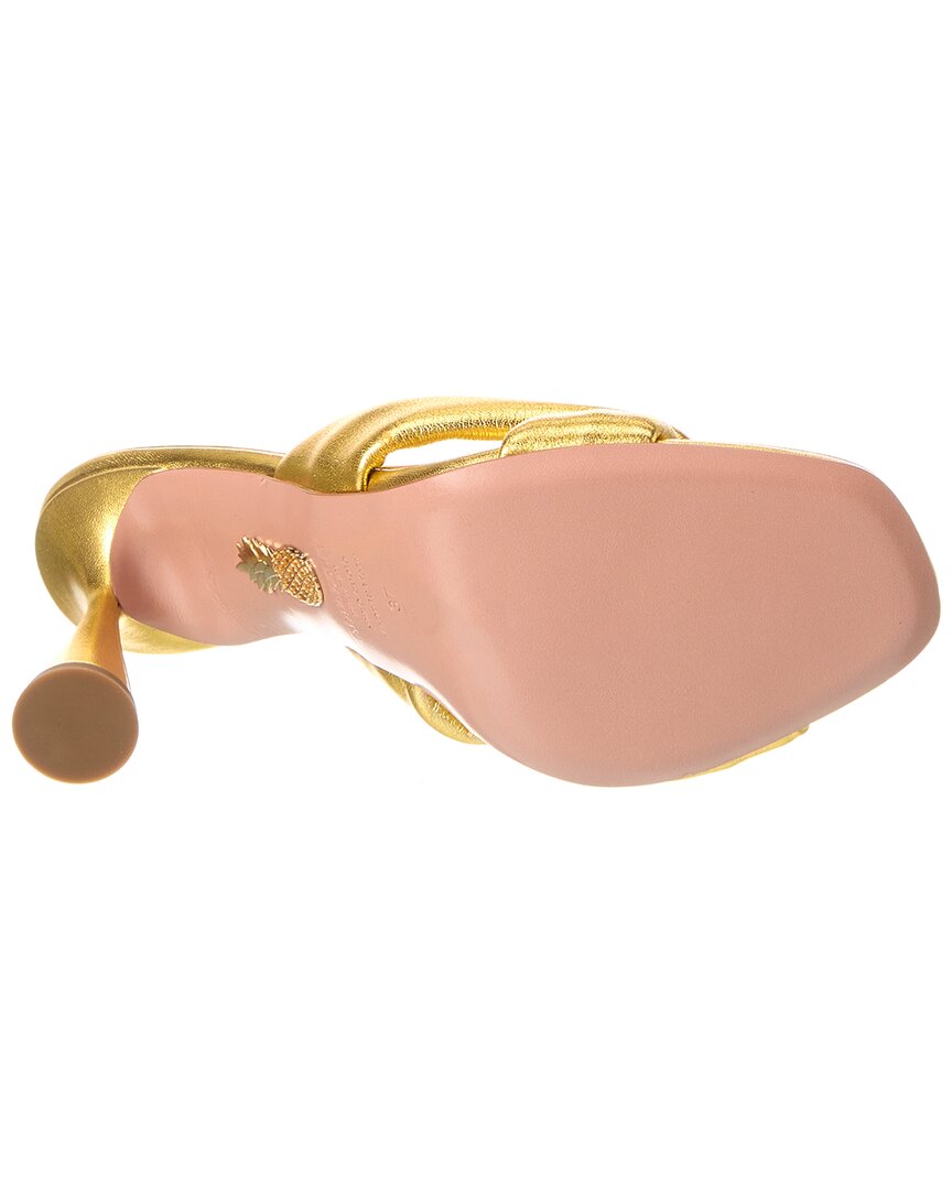 Кожаные мюли Aquazzura Amore 95, золотой — фото 4
