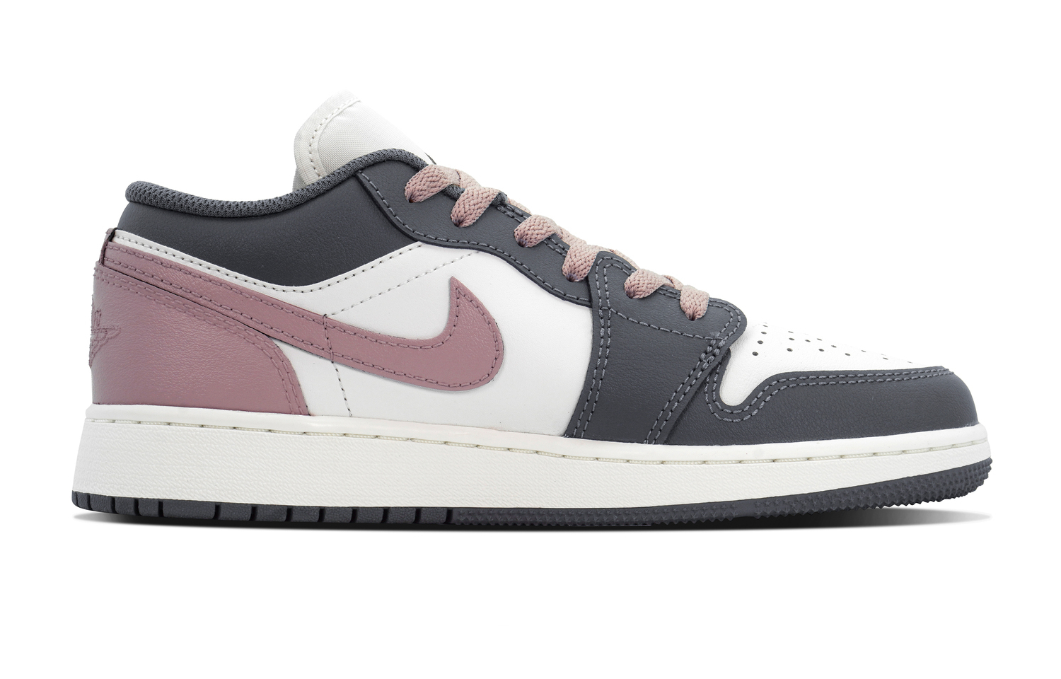 Jordan Air 1 DEER Cinnamon Powders Кожаные устойчивые к истиранию низкие детские баскетбольные кроссовки Black Pink — фото 3