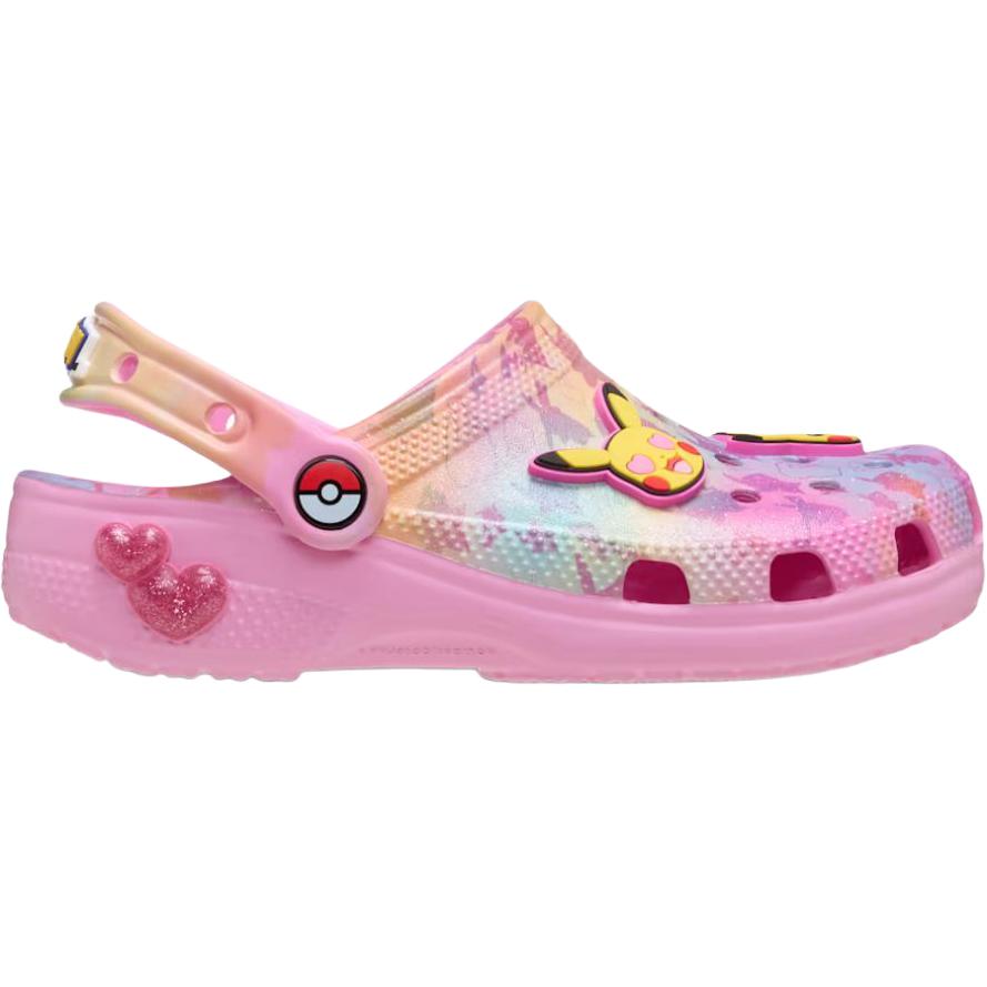 Детские сандалии Pokemon x Classic Clog с низким верхом, устойчивые к истиранию Crocs, розовый — фото 2