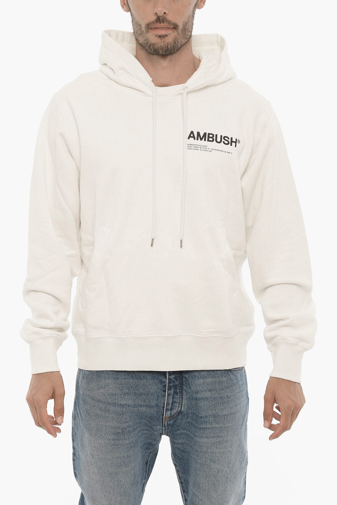 

Толстовка с капюшоном Ambush Solid Color с контрастным логотипом, белый
