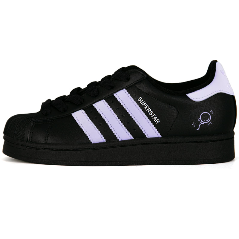 

Adidas Originals Superstar 2 Love Confession Balloons Abrasion Resistant Low top Kids' Skateboarding Shoes Black Purple