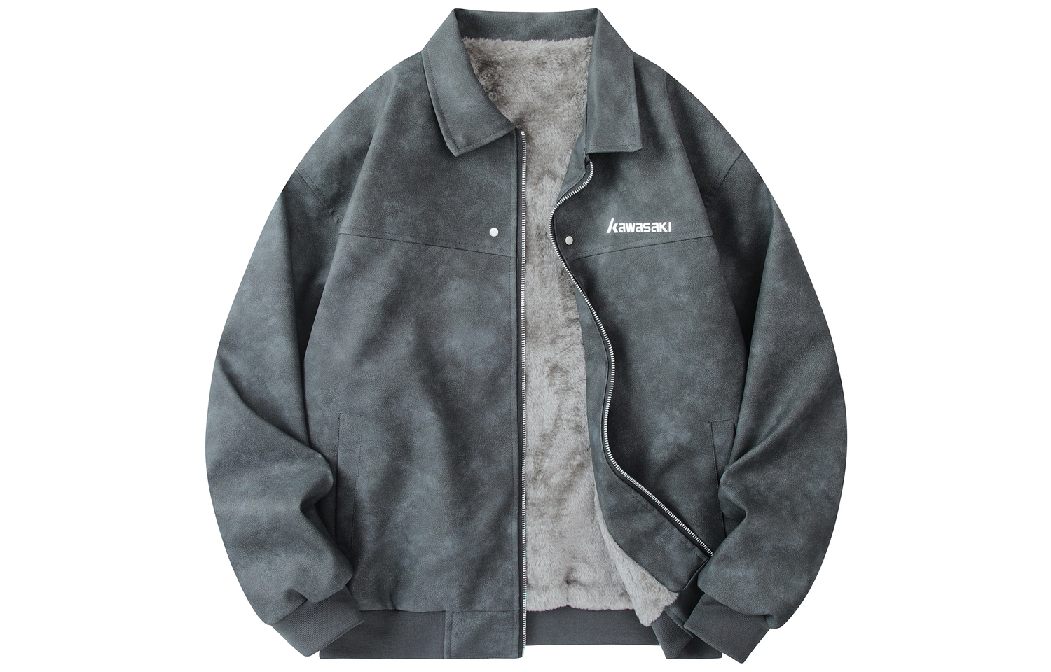 

Kawasaki Кожаная куртка унисекс, Black (Fleece-Lined)