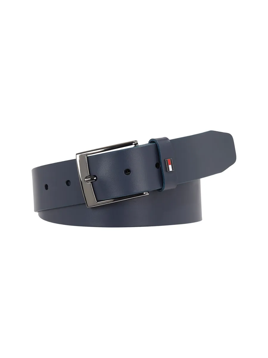 

Кожаный ремень Tommy Hilfiger "ADAN LEATHER 3.5" с металлической биркой на застежке, синий