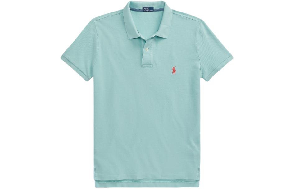 

Поло с вышивкой пони Pony Polo Ralph Lauren, светло-голубой
