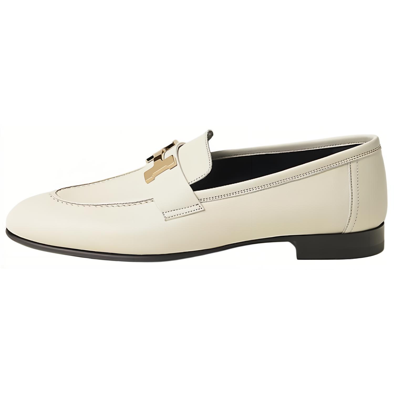 HERMES Женские белые туфли Paris Loafers