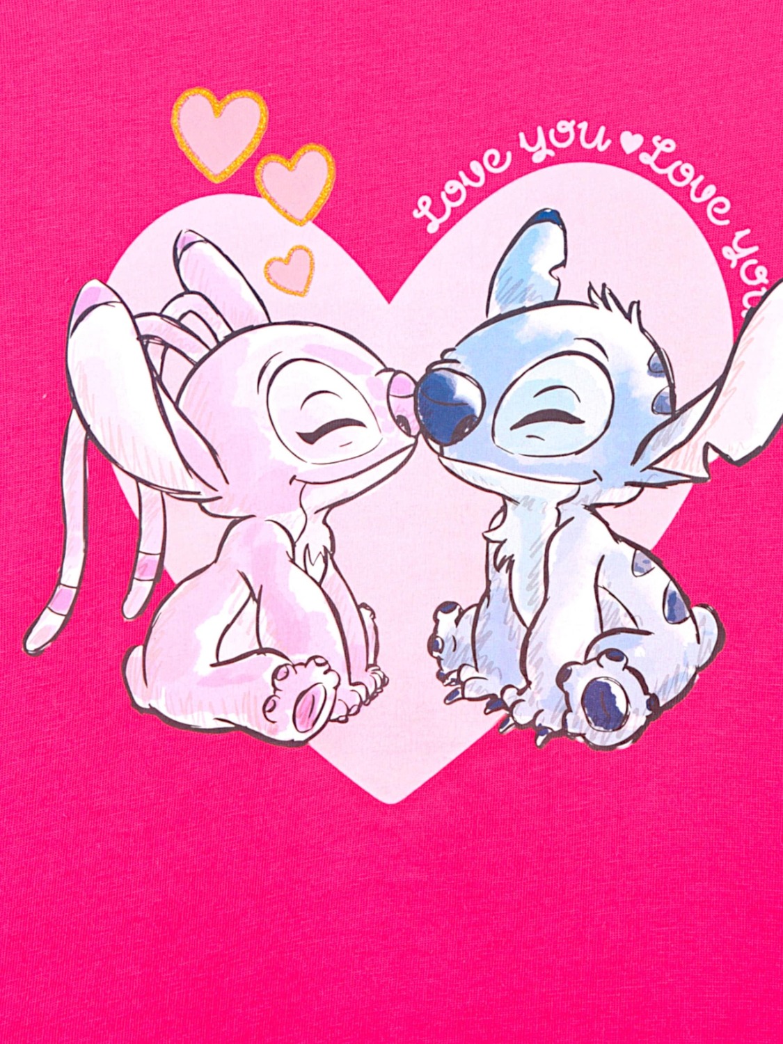 Disney Lilo & Stitch Лонгслив 'Disney Stitch Langarmshirt' в темно-розовом цвете — фото 3