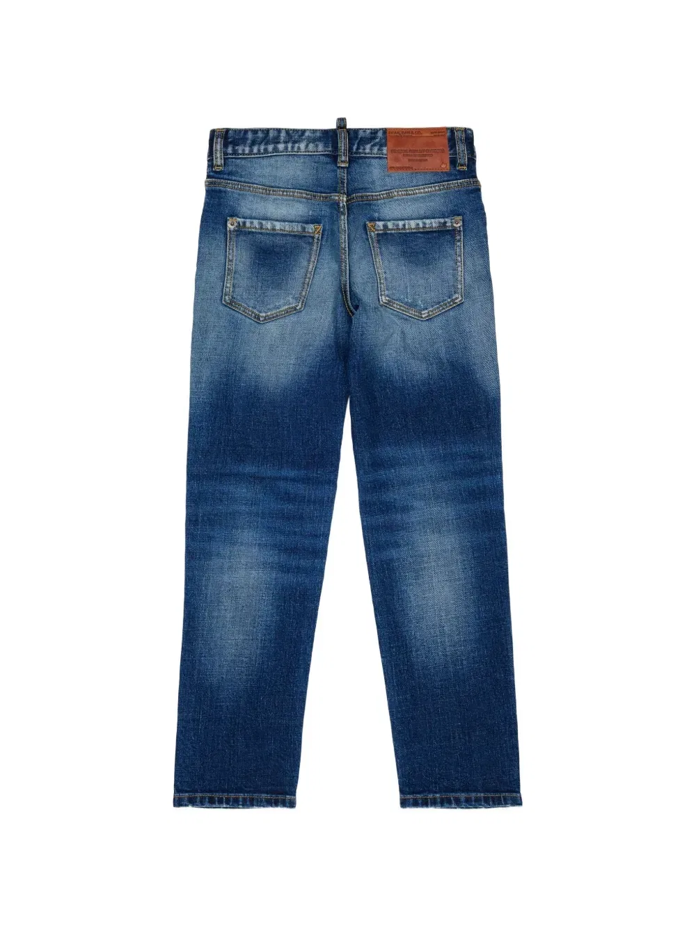 Прямые джинсы с эффектом потертости Dsquared2 Kids, синий — фото 2