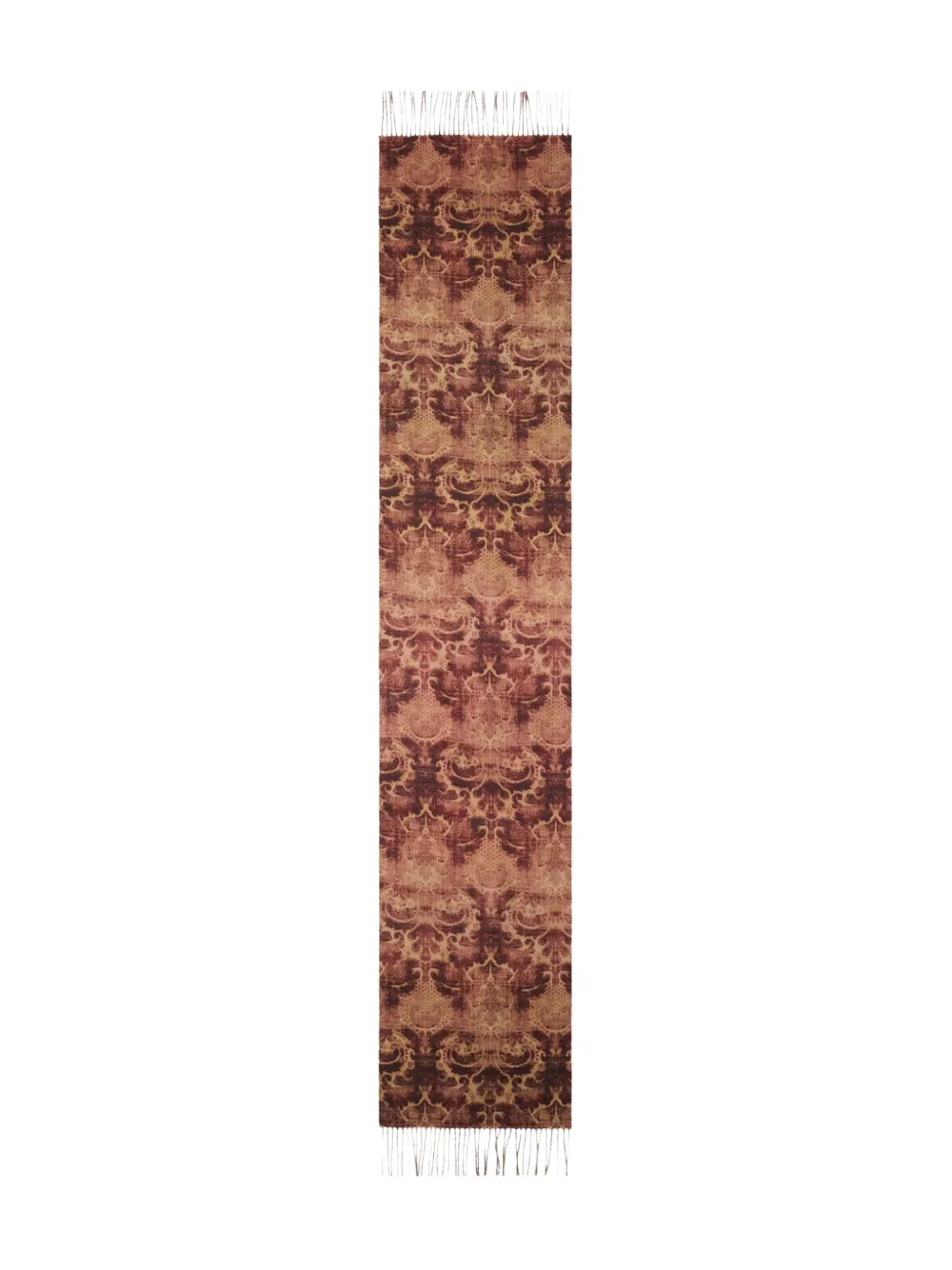 

Шарф с геометрическим узором и бахромой Pierre-Louis Mascia, коричневый