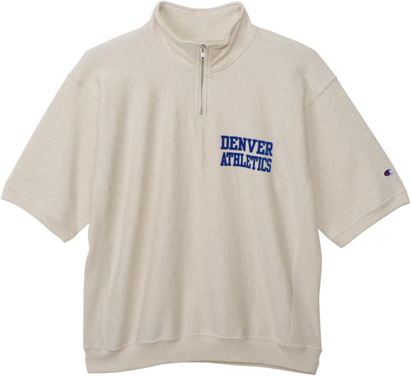 

Мужская толстовка Champion Reverse Weave с коротким рукавом и молнией до середины груди, 10 унций, 100% хлопок, с большим логотипом. C3-D005, овсяный