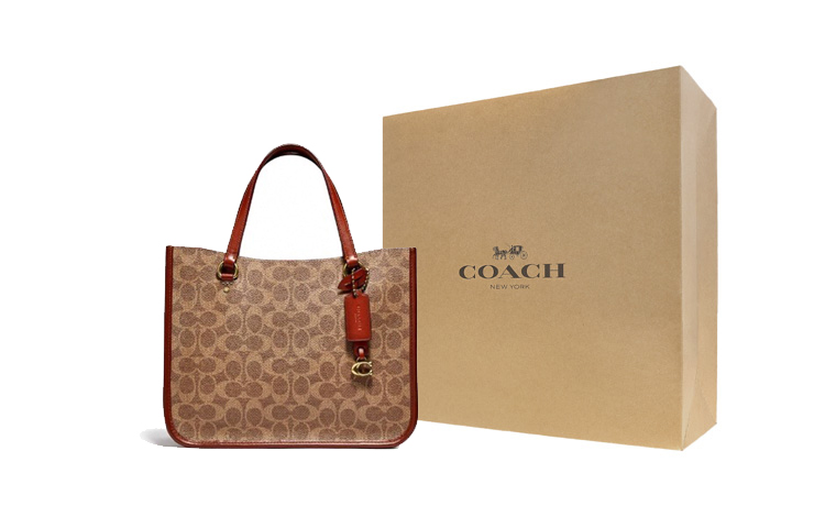 

COACH Тилера покрытый холстом с выделанной телячьей кожей наплечная сумка через плечо большая женская