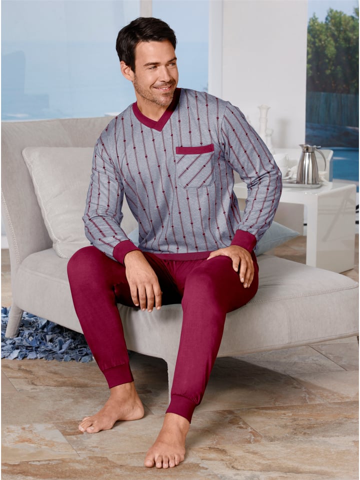 

WITT WEIDEN Пижама серо-бордового меланжа