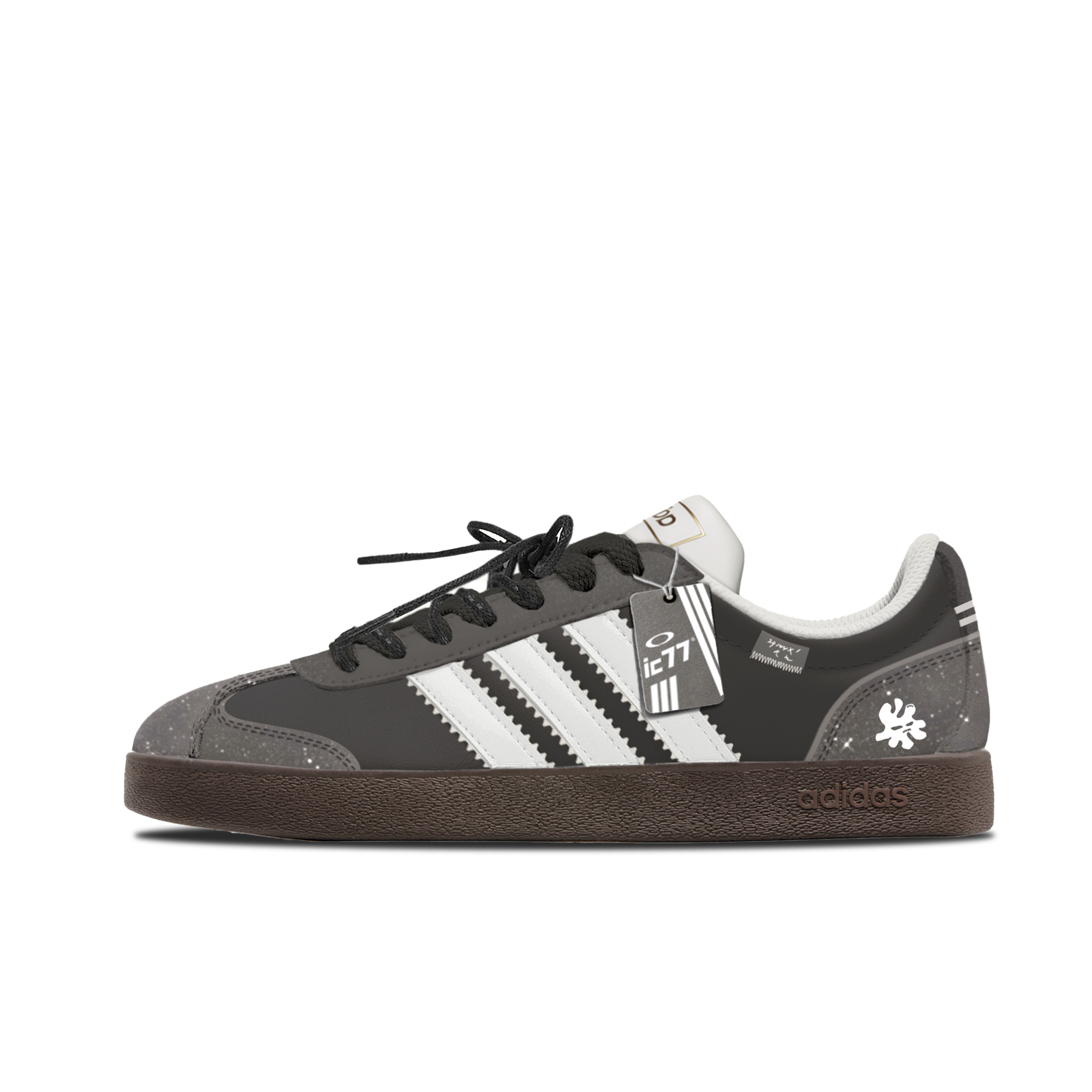 

Adidas Кроссовки Vl Court Classic Gray Seal Cushioning, износостойкие, низкие, для скейтбординга, унисекс, темно-серый