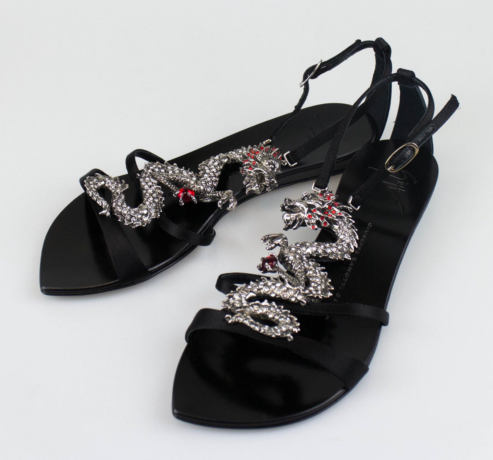 Crick Raso Doppiato атласные сандалии 6 US 36 EU Giuseppe Zanotti, черный