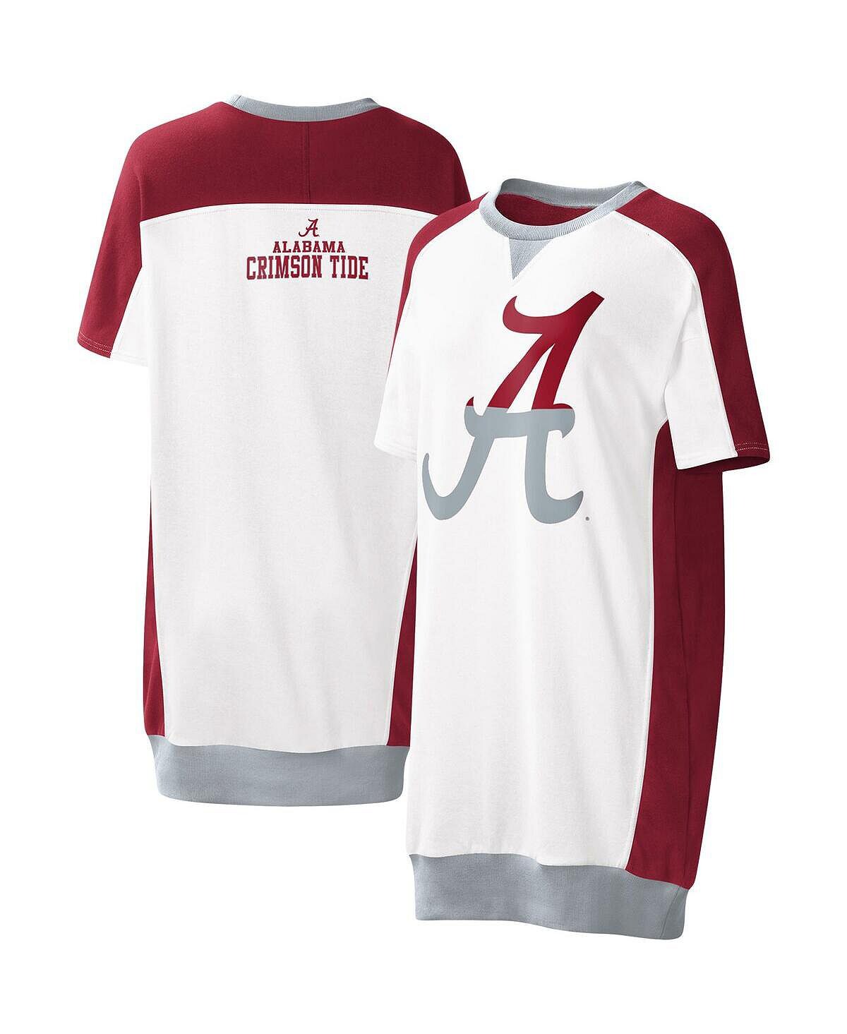 

Женское белое платье-футболка Alabama Crimson Tide Home Run G-III 4Her by Carl Banks, белый