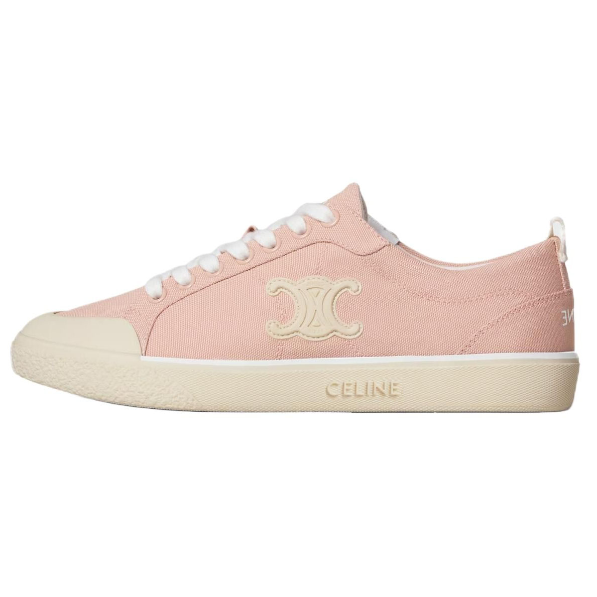 CELINE Низкие холщовые туфли женские розовые