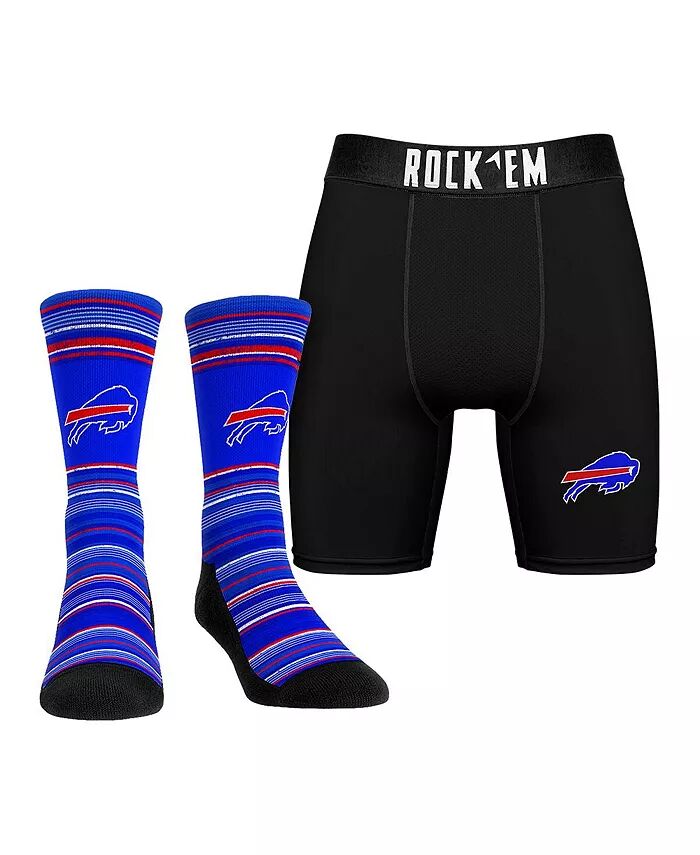 

Мужские носки Buffalo Bills Primary Crew, боксеры, трусы, комбо-набор Rock 'Em