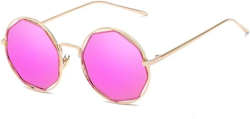 

Круглые солнцезащитные очки для женщин и мужчин, металлическая большая оправа, солнцезащитные очки для женщин с защитой от УФ-излучения UV400 LANGSER, 3