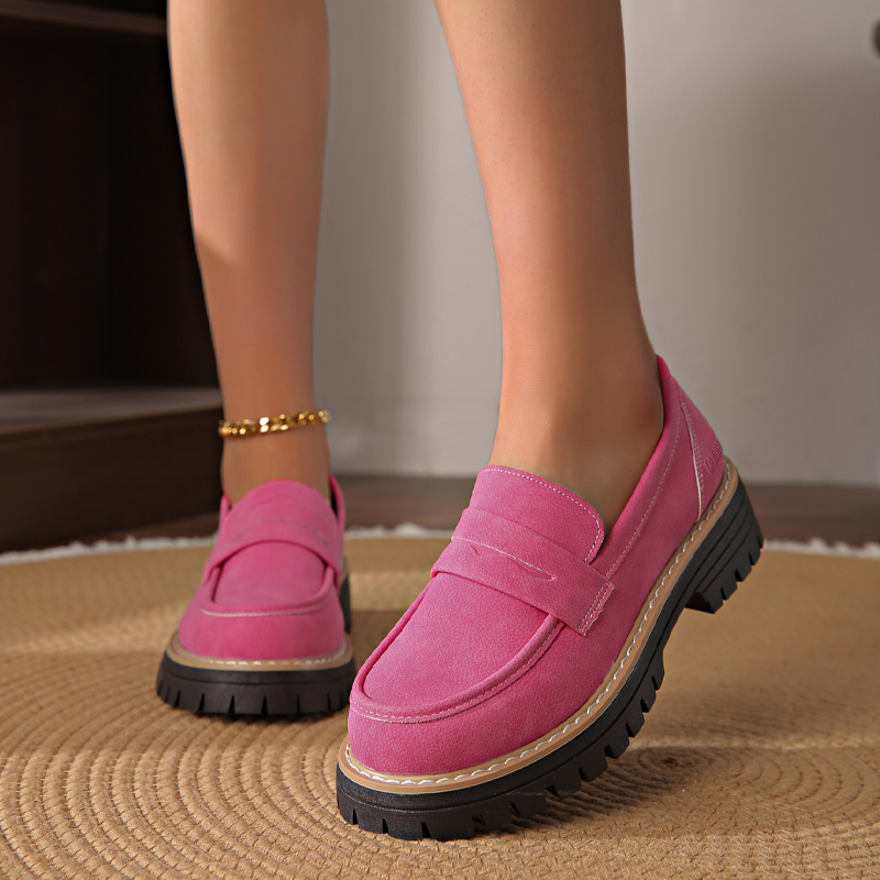 Dunnu Женские лоферы черно-розовые, цвет Pink — фото 4