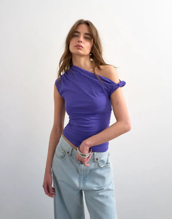 

Футболка anna с присборенными плечами и принтом Topshop, Dahlia Purple, Фиолетовый, Футболка anna с присборенными плечами и принтом Topshop, Dahlia Purple