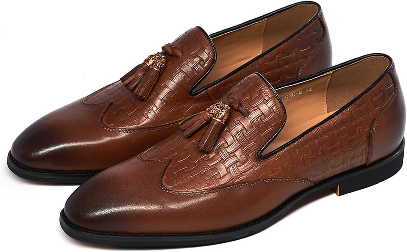 

Мужские лоферы Santimon Tassel, стильные туфли без шнурков для формального ношения, современные костюмные туфли, мужская мода, настоящая кожа, мокасины для выпускного, свадьбы, бизнеса и повседневной носки, удобные туфли под смокинг для мужчин,...