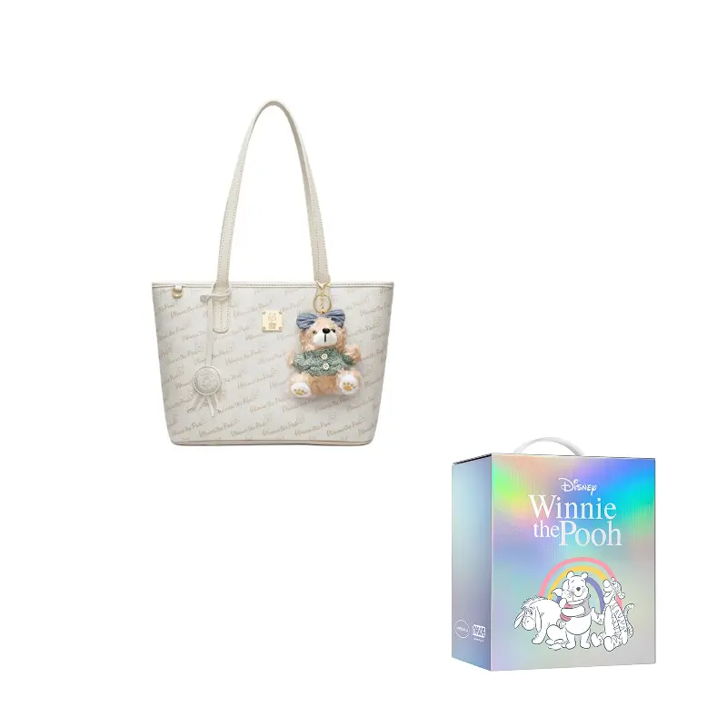 

Disney Сумка-шоппер Винни Пух ПВХ женская бежево-розовая, Ecru